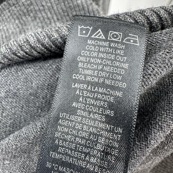 Adrianna Papell Tipped Turtleneck Sweater XL Heather Gray Black Trim Super Soft - Picture 8 of 9